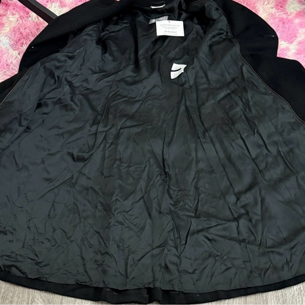 MaxMara Classic  Black Trench Coat Double Breast 100% Virgin Wool - Picture 4 of 16